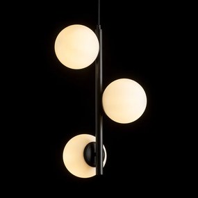 RENDL ETHERIA závěsná černá opálové sklo 230V LED E27 3x11W