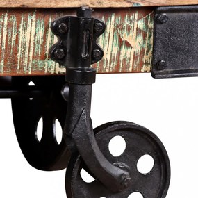 vidaXL újrahasznosított fa dohányzóasztal 90 x 45 x 35 cm