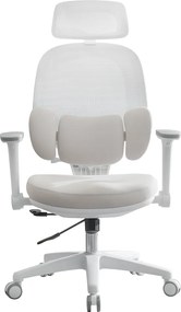 Irodai szék, szürke/fehér, ABRAMO