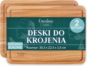 Fa vágódeszka snackek tálalásához 30,5x22,5cm 2db-os szett