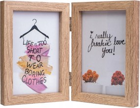 Két képkeret 15x23 csuklós világosbarna Ajándék