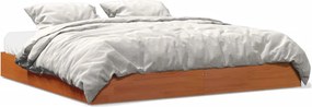 vidaXL viaszbarna tömör fenyőfa ágy matrac nélkül 180 x 200 cm