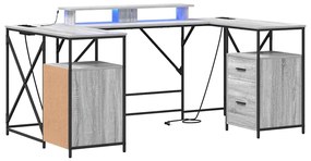 Asztal fiókkal Szürke sonoma 182 x 101 x 87.5 cm Faanyag