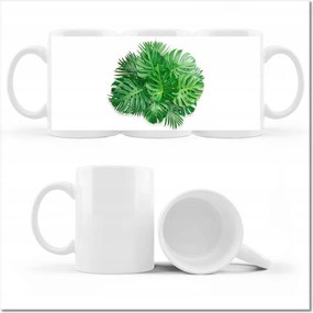 Monstera mintás bögre lyukas levelekkel