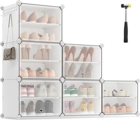 Cipőtároló doboz 6 rekeszes tárolódoboz, fehér 82x32x92cm