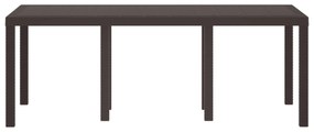 vidaXL Kerti Asztal Barna 200 x 100 x 73 cm polirattan