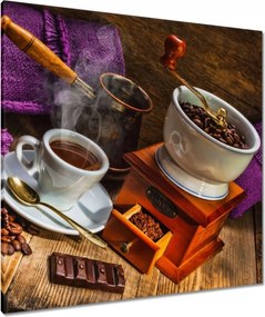 Vászonkép 80x80 Lila kávés zsákok