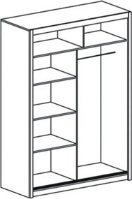 Vista tolóajtós gardróbszekrény 150 cm, tükörrel - sonoma tölgy