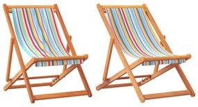 2 db összecsukható többszínű szövet strandszék