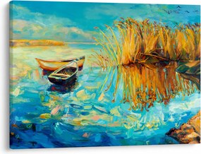 Kép - Tó csónakokkal (70x50 cm)