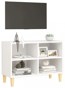 fehér TV-szekrény tömör falábakkal 69,5 x 30 x 50 cm