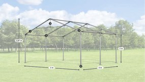 Party sátor 3x4x2m Comfort PVC 560g szúnyoghálóval Summer