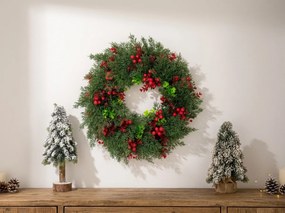 Adventi koszorú ajtóra RED BERRIES Ø 35 cm, zöld/piros