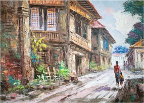 Fülöp-szigeteki falu képe, Ázsia (70x50 cm)