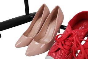 Görgős ruhaálvány, króm/fekete műanyag, SOREN