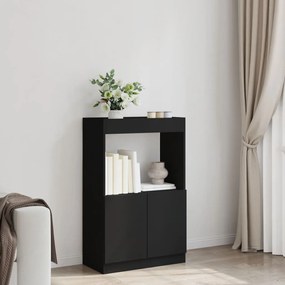 fekete szerelt fa magasszekrény 63 x 33 x 100 cm