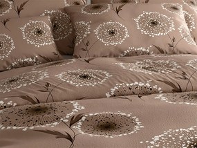 Mikroplüss ágyneműhuzat szett PAMPELINO világosbarna + mikroplüss lepedő SOFT 180x200 cm fehér, franciaágyhoz