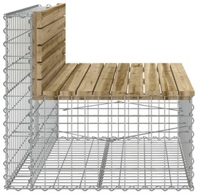 impregnált fenyőfa gabion kerti pad 103 x 70 x 65 cm