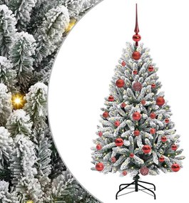 Mű karácsonyfa 150 LED-del Zöld és Fehér 120 cm PVC és fém