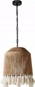 Boho Függő Lámpa Juta 30 cm Természetes Stílusos Zsinór Állítható