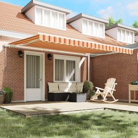 Automatikus Behúzható Napernyő Sárga és Narancs 450x350 cm
