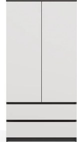Aldabra SS-90 gardróbszekrény, 90x180x50 cm, antracit-fehér