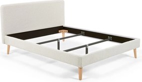 Lydia világosszürke kétszemélyes ágy, 160 x 200 cm - Kave Home