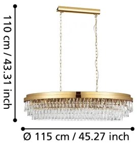 Eglo 39463 - Csillár láncon VALPARAISO 13xE14/40W/230V arany