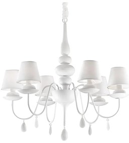 Ideal Lux - Csillár láncon BLANCHE 6xE14/40W/230V átm. 75 cm fehér