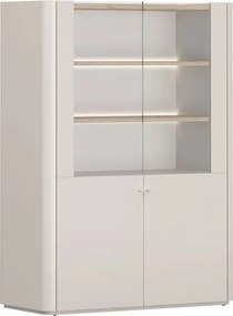 Elivo kétajtós vitrin 100 cm - kasmír / olajozott tölgy