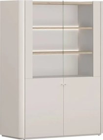 Elivo vitrines szekrény 100 cm kétajtós - kasmír / olajozott tölgy