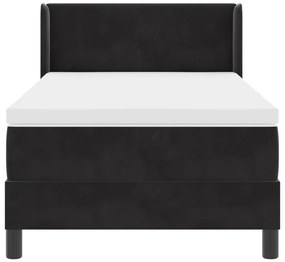Boxspring Ágy Matracból Fekete 90x190 cm Bársonyos