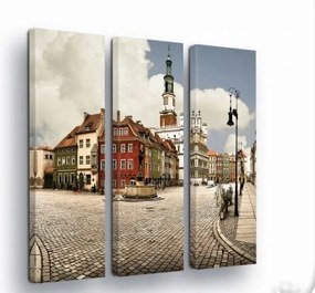 Vászonkép 90x100 Régi piac európai város építészet macskakő szökőkút