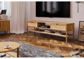 Tölgyfa TV-állvány 204x64 cm Pola - The Beds