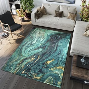 TOSCANA Modern szőnyeg a zöld és a kék árnylataiban Szélesség: 80 cm | Hossz: 150 cm