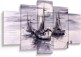 Kép - kikötő, olajfestmény (150x105 cm)