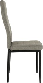 Étkezőszék, barna szövet/fekete fém, COLETA NOVA