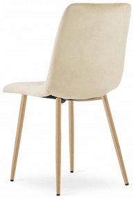 Étkezőgarnitúra 1 + 4, fehér étkezőasztal ADRIA 120x80 cm + krémszínű bársonyszék LAVA