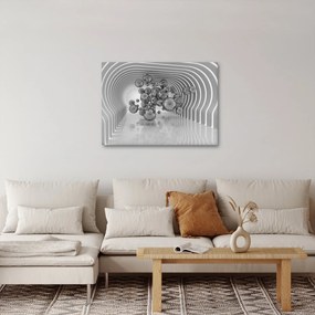 Kép - Fekete-fehér buborékok (70x50 cm)