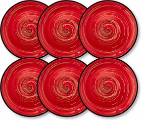 Wilmax porcelán csészealj piros 12 cm 6 db-os szett