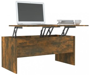 füstös tölgy színű szerelt fa dohányzóasztal 102x50,5x46,5 cm