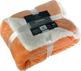 Sherpa Takaró Kétoldalas Bárány Kapa Pléd Narancssárga Sárgabarack 150x200 cm