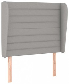 világosszürke szövet fejtámla szárnyakkal 103 x 23 x 118/128 cm