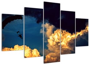 Ejtőernyős a felhőkben képe (150x105 cm)