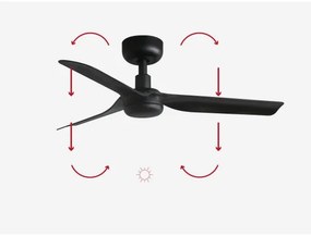 FARO 33822 - Mennyezeti ventilátor MINI PUNT S fekete átm. 90 cm + távirányítás