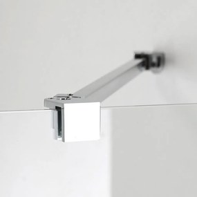 Stuxi Milano Gate falsíkra szerelhető, két oldalfalas walk-in zuhanyfal, 90x90 cm, 8 mm vastag vízlepergető biztonsági üveggel, helytakarékos sarokmerevítőkkel