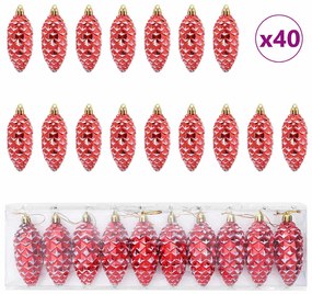 Karácsonyi tobozlabda 40 pcs Piros