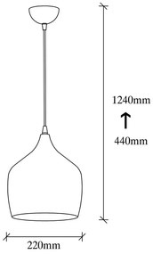 Aranyszínű függőlámpa fém búrával ø 22 cm Dodo – Opviq lights