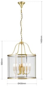 Orion - BRUNO láncos csillár 6xE14/40W/230V átm. 43 cm arany