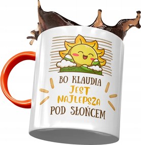 Narancssárga Bögre Klaudia Barátnőnek Ajándék Nyomtatott Fotóval